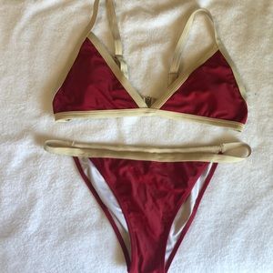 Cupshe gold and red xl bikini